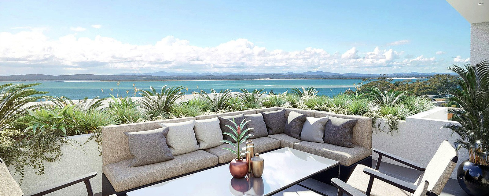 Rooftop terrace with ocean view