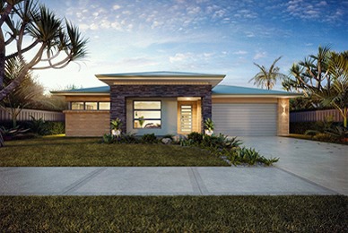Exterior render of a modern single-storey home